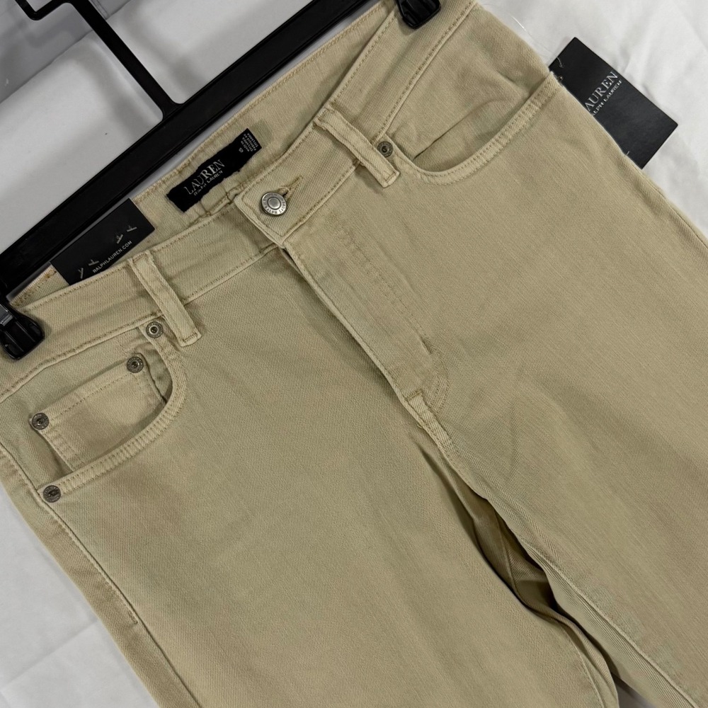 Lauren‎ Ralph Lauren Tan Mid-Rise Straight Leg Super Stretch Jeans Size 10 NEW